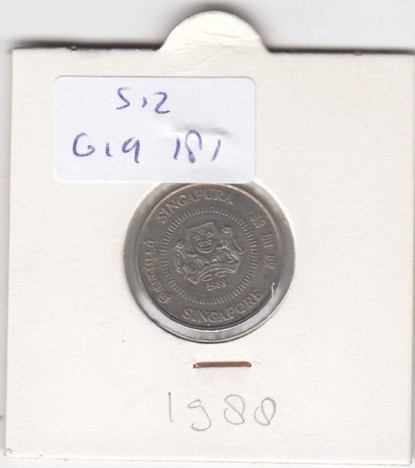 S12-G19-0181 Singapore 10 cents 1988  VF KM51