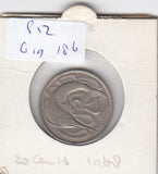 S12-G19-0186 Singapore 20 cents 1968  VF KM4