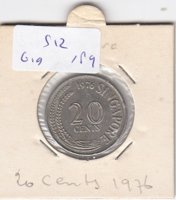 S12-G19-0189 Singapore 20 cents 1976  VF KM4