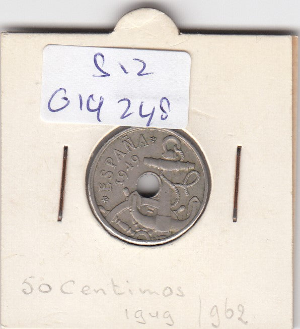 S12-G19-0248 Spanje 50 centimos 1949 (jaar 62) ZG KM777