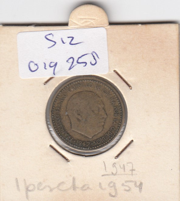 S12-G19-0258 Spain 1 peseta 1947 (year 54) FI/VF KM775