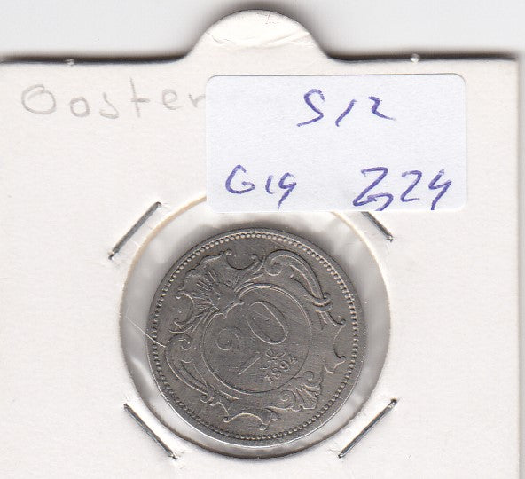 S12-G19-0324 Oostenrijk 20 heller 1894  VF KM2803