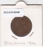 S12-G19-0348 Frankrijk 5 centimes 1920  VF KM842