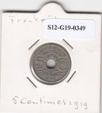 S12-G19-0349 Frankrijk 5 centimes 1919  VF KM865a