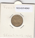 S12-G19-0363 Frankrijk 5 centimes 1969  VF KM933
