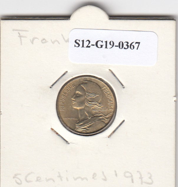 S12-G19-0367 Frankrijk 5 centimes 1973  VF KM933
