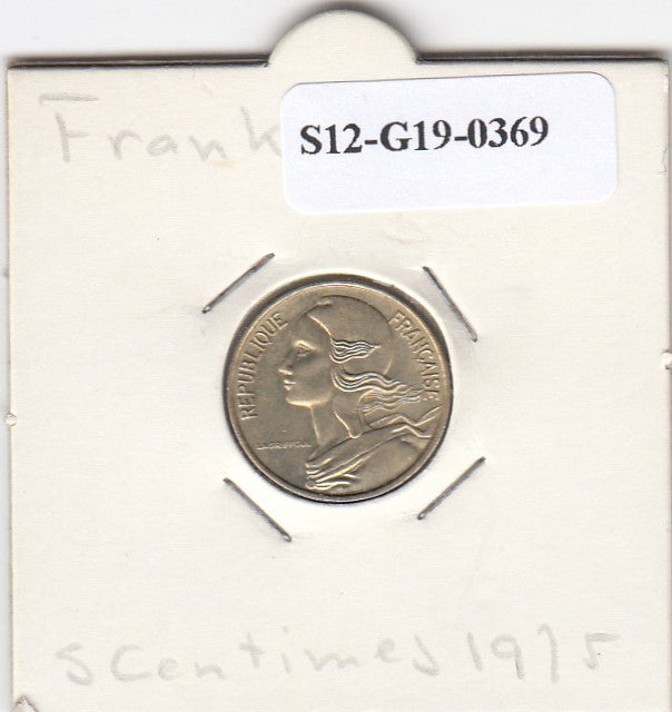 S12-G19-0369 Frankrijk 5 centimes 1975  VF KM933