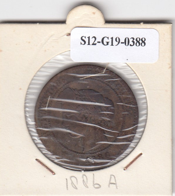 S12-G19-0388 Frankrijk 10 centimes 1886 A FI/VF KM815