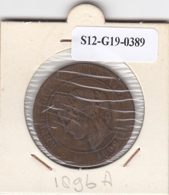 S12-G19-0389 Frankrijk 10 centimes 1896 A VF- KM815