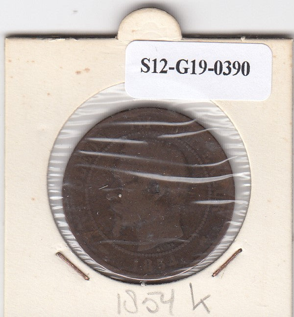 S12-G19-0390 Frankrijk 10 centimes 1854 K VF- KM771