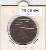 S12-G19-0390 Frankrijk 10 centimes 1854 K VF- KM771