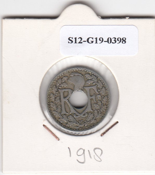 S12-G19-0398 Frankrijk 10 centimes 1918  VF KM866a