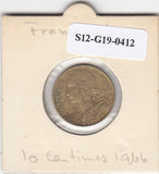 S12-G19-0412 Frankrijk 10 centimes 1966  VF KM929
