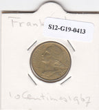 S12-G19-0413 Frankrijk 10 centimes 1967  VF KM929