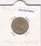 S12-G19-0414 Frankrijk 10 centimes 1968  VF KM929