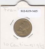 S12-G19-0415 Frankrijk 10 centimes 1969  VF KM929
