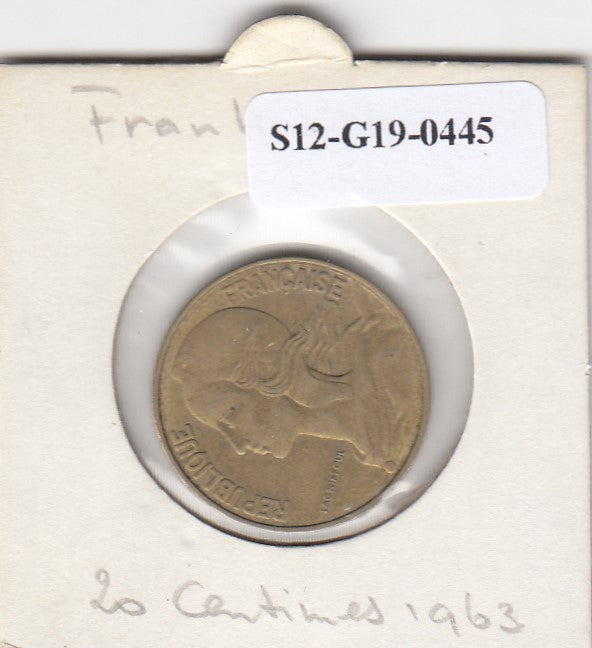 S12-G19-0445 Frankrijk 20 centimes 1963  VF KM930
