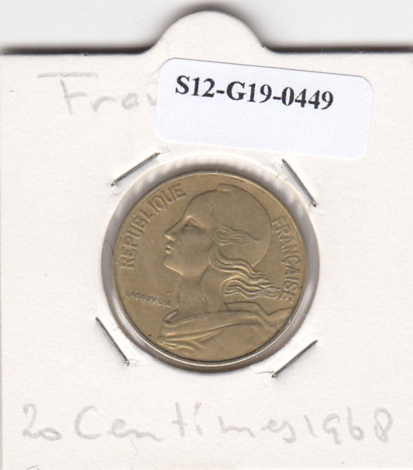 S12-G19-0449 Frankrijk 20 centimes 1968  VF KM930