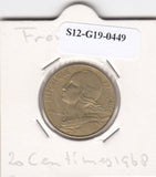 S12-G19-0449 Frankrijk 20 centimes 1968  VF KM930