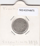 S12-G19-0471 Frankrijk 50 centimes 1873 A FI- KM834 zilver
