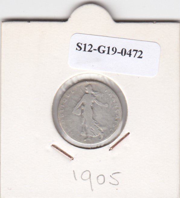 S12-G19-0472 Frankrijk 50 centimes 1905  FI KM854 zilver