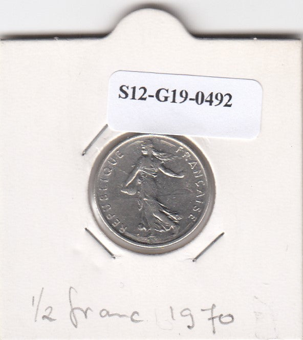 S12-G19-0492 Frankrijk 1/2 franc 1970  VF KM931.1