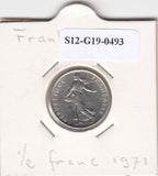 S12-G19-0493 Frankrijk 1/2 franc 1971  VF KM931.1