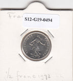 S12-G19-0494 Frankrijk 1/2 franc 1972  VF KM931.1