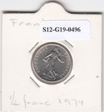 S12-G19-0496 Frankrijk 1/2 franc 1974  VF KM931.1