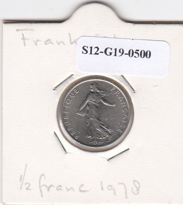 S12-G19-0500 Frankrijk 1/2 franc 1978  VF KM931.1