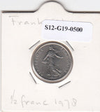 S12-G19-0500 Frankrijk 1/2 franc 1978  VF KM931.1
