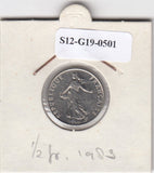 S12-G19-0501 Frankrijk 1/2 franc 1983  VF KM931.1