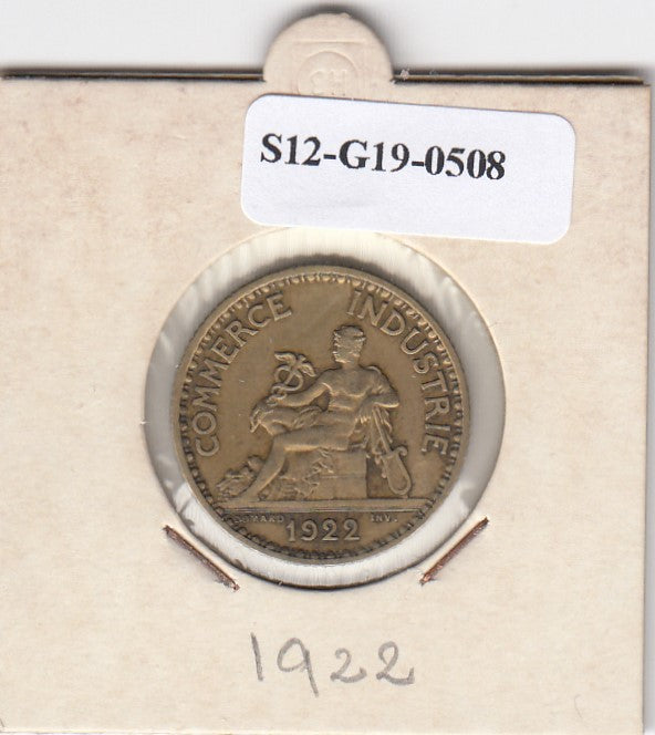 S12-G19-0508 Frankrijk 1 franc 1922  VF KM876