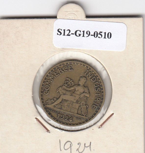 S12-G19-0510 Frankrijk 1 franc 1924  VF KM876