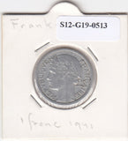 S12-G19-0513 Frankrijk 1 franc 1941  VF km 885a.1