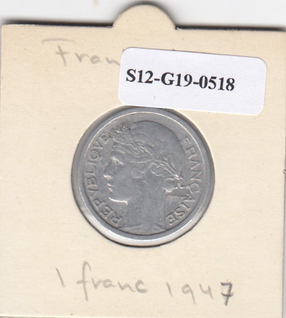 S12-G19-0518 Frankrijk 1 franc 1947  VF km 885a.1