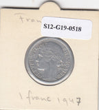 S12-G19-0518 Frankrijk 1 franc 1947  VF km 885a.1