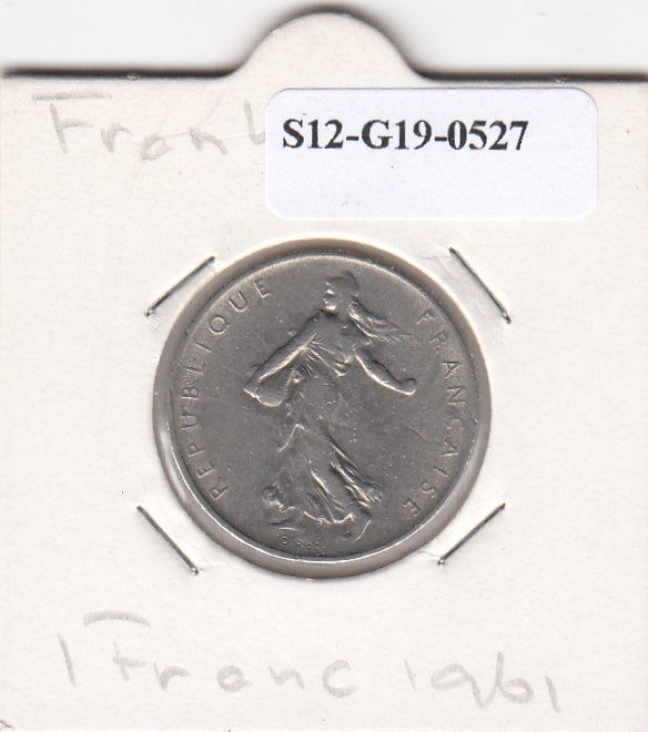 S12-G19-0527 Frankrijk 1 franc 1961  VF KM925.1