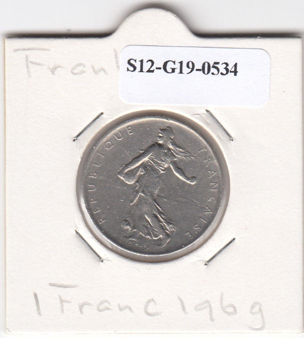 S12-G19-0534 Frankrijk 1 franc 1969  VF KM925.1