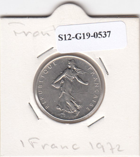S12-G19-0537 Frankrijk 1 franc 1972  VF KM925.1
