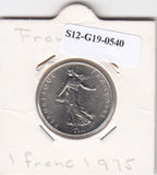 S12-G19-0540 Frankrijk 1 franc 1975  XF/UNC KM925.1