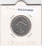 S12-G19-0543 Frankrijk 1 franc 1978  VF KM925.1