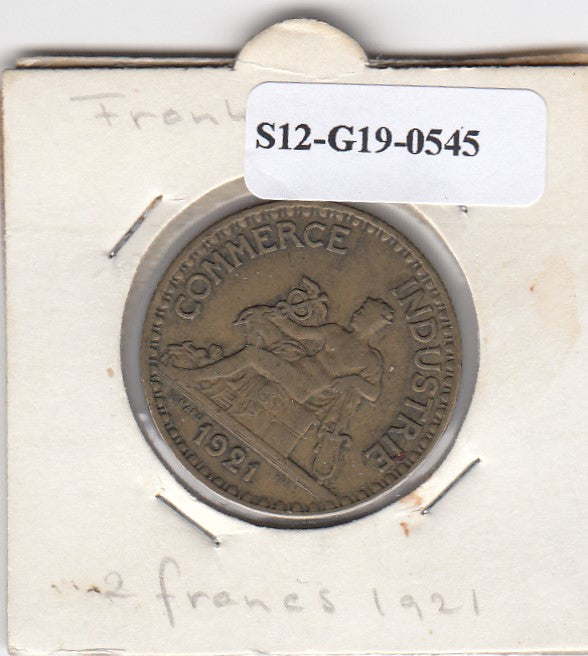 S12-G19-0545 Frankrijk 2 francs 1921  VF KM877