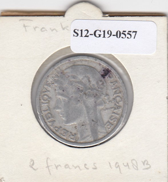 S12-G19-0557 Frankrijk 2 francs 1948 B VF KM886a