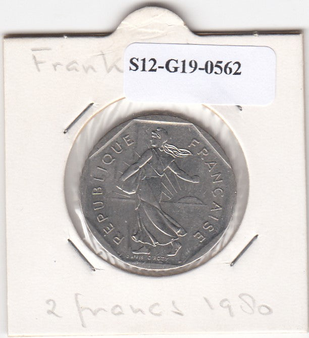 S12-G19-0562 Frankrijk 2 francs 1980  VF KM942.1