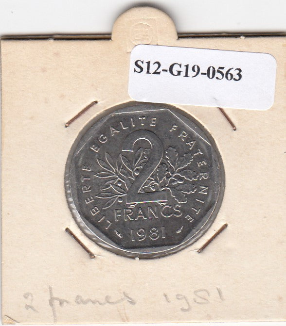 S12-G19-0563 Frankrijk 2 francs 1981  VF KM942.1