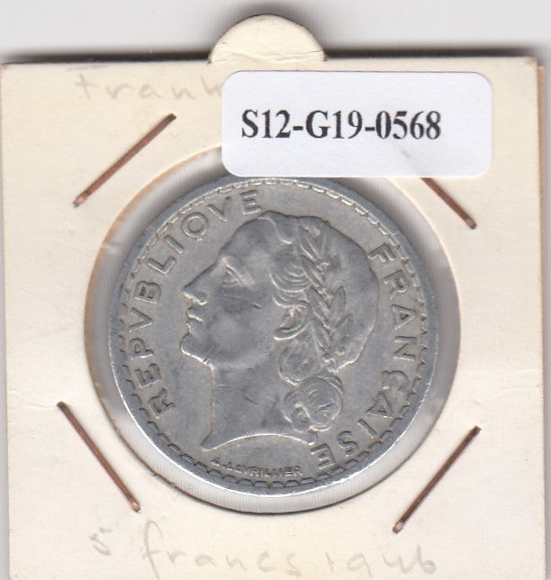 S12-G19-0568 Frankrijk 5 francs 1946  VF KM888b