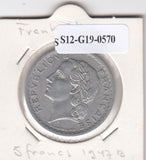 S12-G19-0570 Frankrijk 5 francs 1947 B VF KM888b