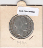 S12-G19-0580 Frankrijk 10 francs 1932  VF KM878 zilver