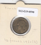 S12-G19-0590 Frankrijk 10 francs 1952 B VF KM915